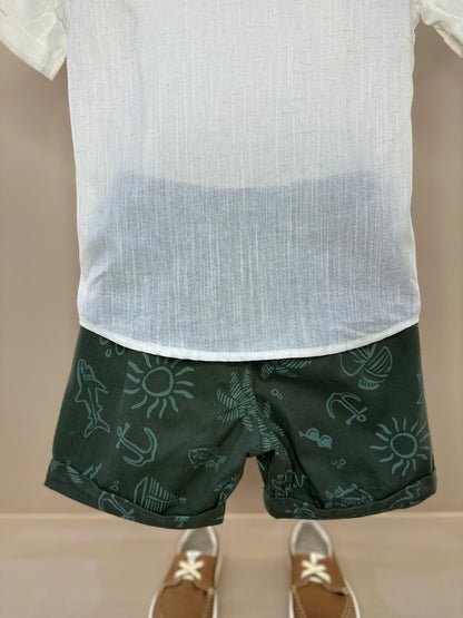 Conjunto Infantil Bata Linho e Bermuda Summer - Youccie