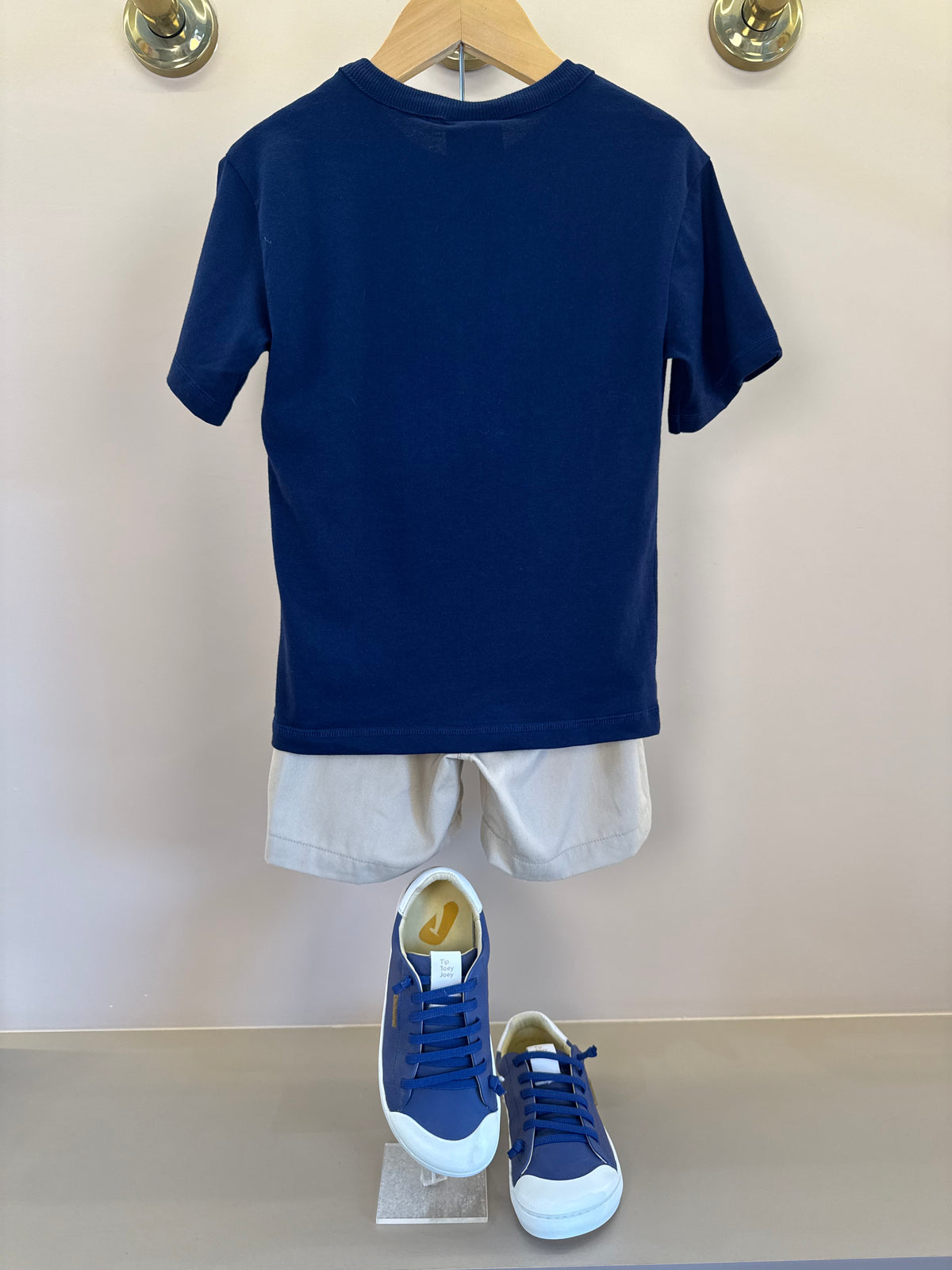 Conjunto Infantil T - Shirt Little Bear e Bermuda Azul Marinho - Youccie