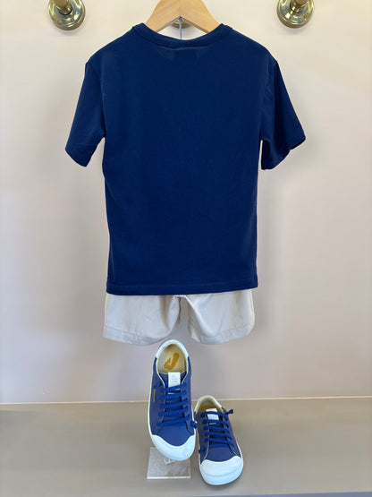 Conjunto Infantil T - Shirt Little Bear e Bermuda Azul Marinho - Youccie