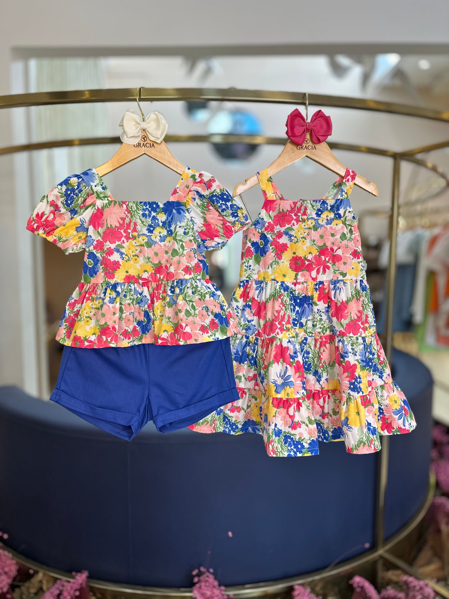 Vestido Infantil Tricoline Floral Rodado - Beabá