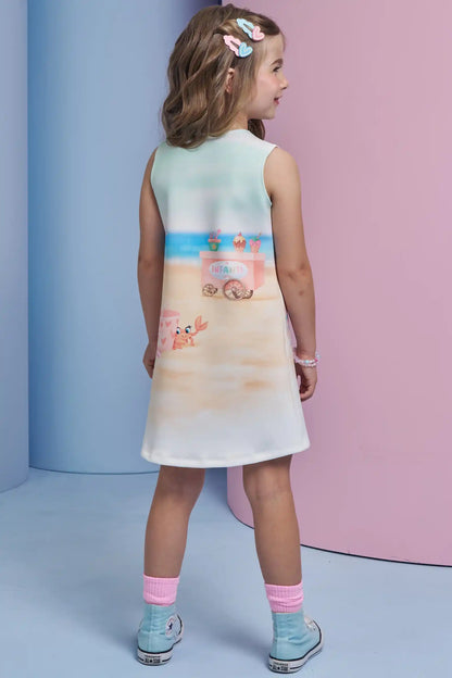 Vestido Infantil Ursinha Praia - Infanti