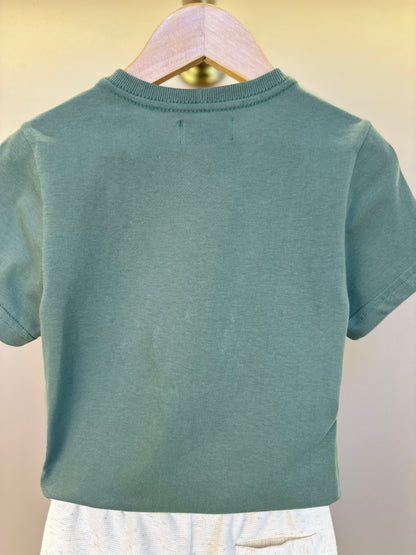 Conjunto Infantil Camiseta Algodão Teddy Chapéu Panama e Bermuda Moletom Algodão Linho - Dame