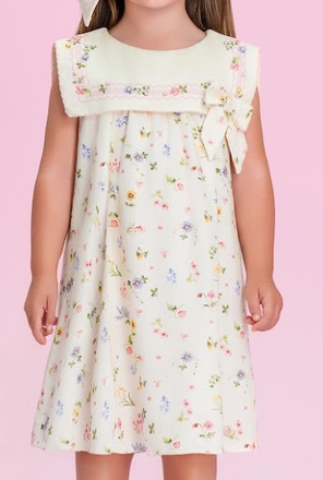 Vestido Infantil Trapezio Linho - Petit Cherie