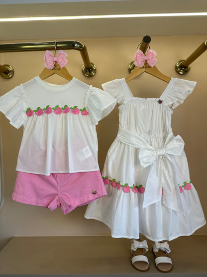 Vestido Infantil Algodão Maçãzinhas - Momi
