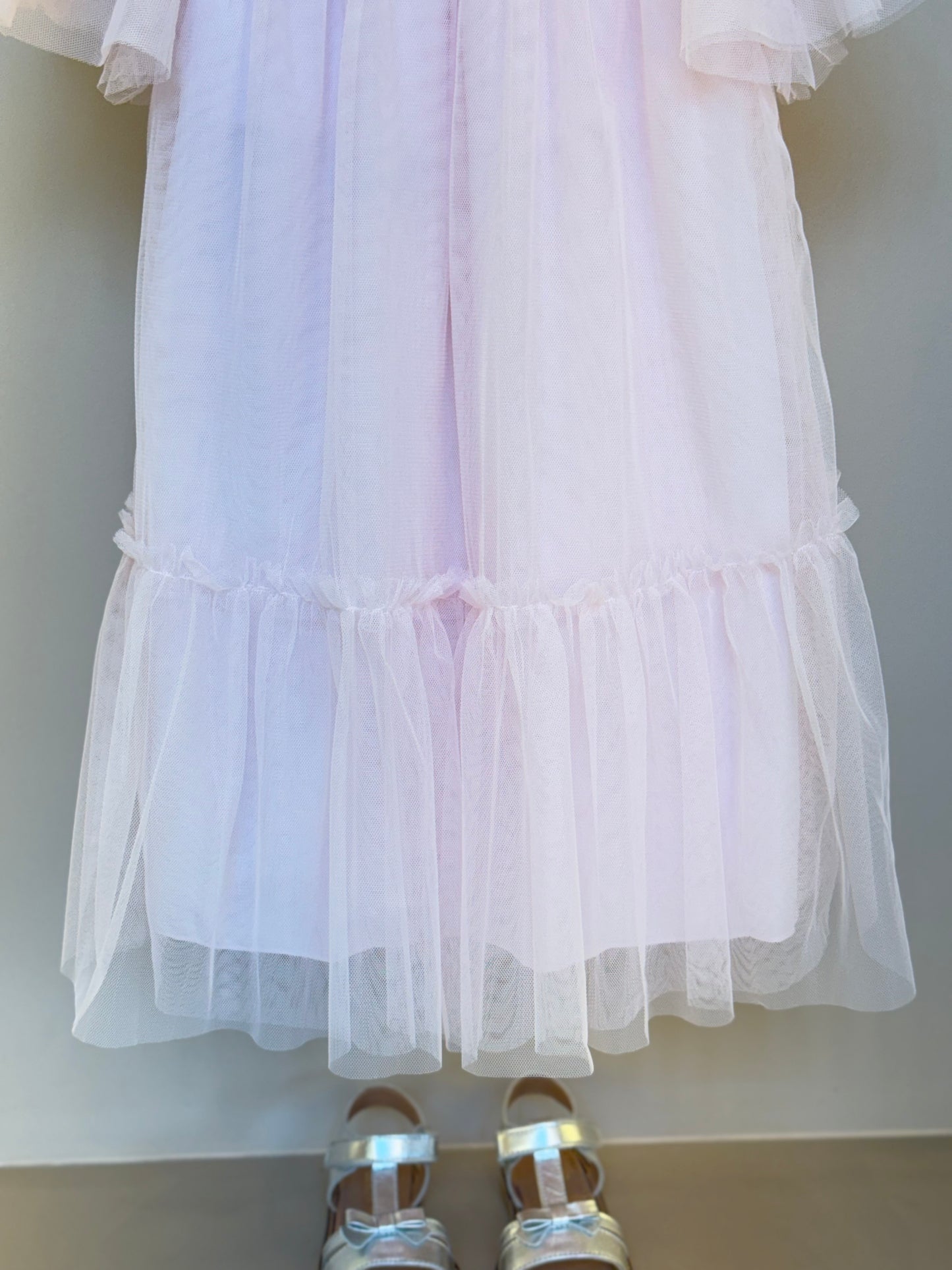 Vestido Infantil Trapézio Tule com Laço - Petit Cherie