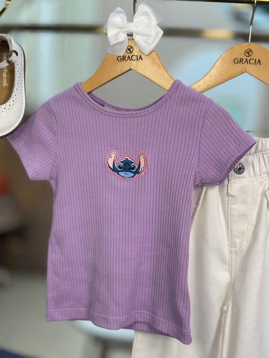 Blusa Infantil Patch Stitch Lilás - Momi