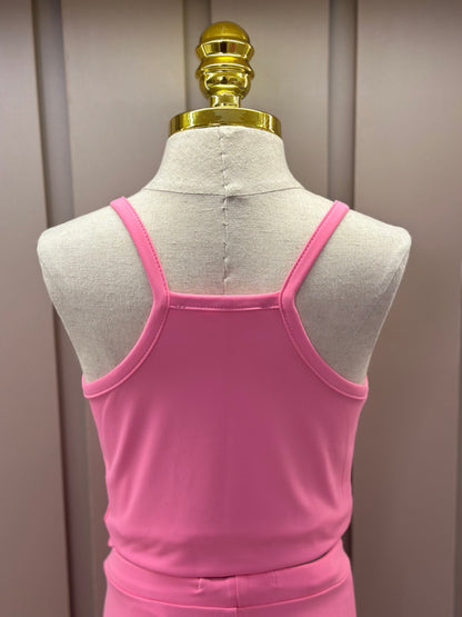 Conjunto Infantil Blusa Light Cristais Barbie e Calça Reta Light Cristais Barbie Rosa Pop Pink - Pituchinhus