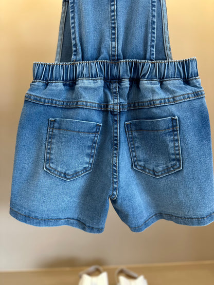 Jardineira Infantil Jeans com Strass - Animê