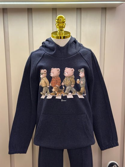 Conjunto Infantil Blusa e Calça Ponto Roma Teddy Beatles Profundo - Dame