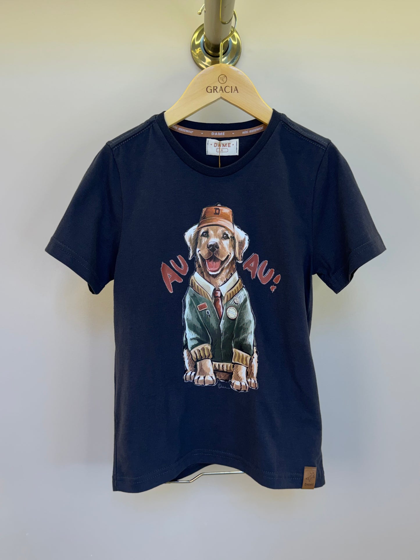 Camiseta Infantil Cachorro Golden Grafite - Dame