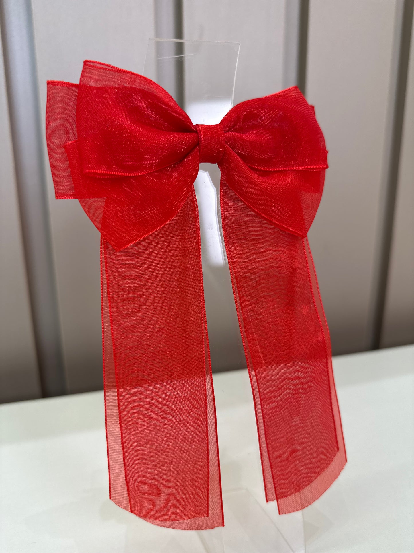 Laço Infantil Special Alongado All Organza Vermelho - Gracia PRÉ-VENDA