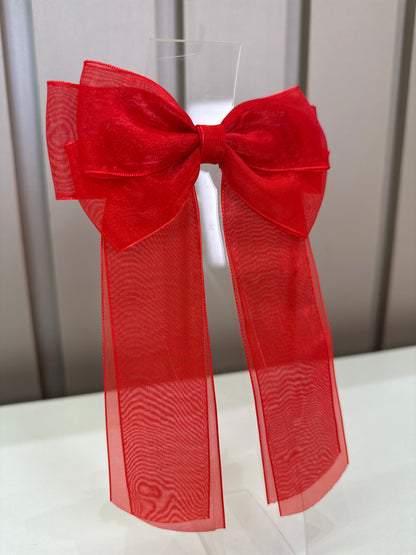 Laço Infantil Special Alongado All Organza Vermelho - Gracia PRÉ-VENDA