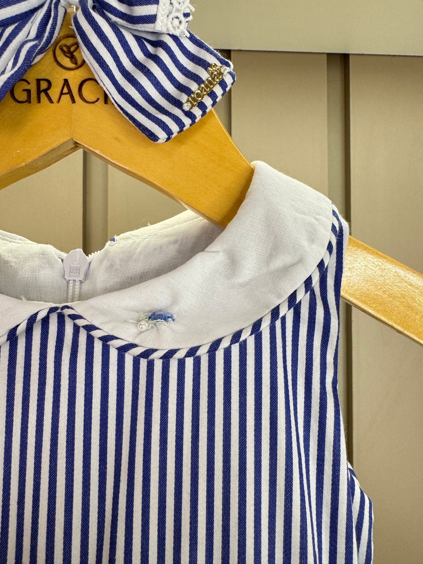 Vestido Bebê Marinheira Golinha, Lacinhos e Aplicações - Roana