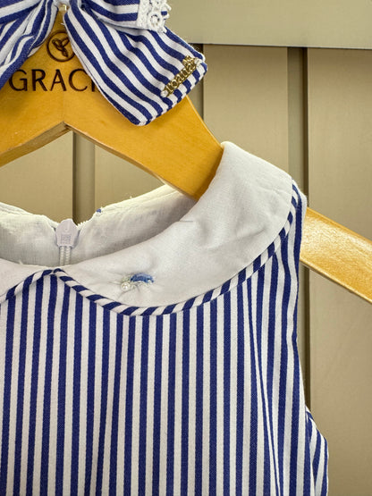 Vestido Bebê Marinheira Golinha, Lacinhos e Aplicações - Roana