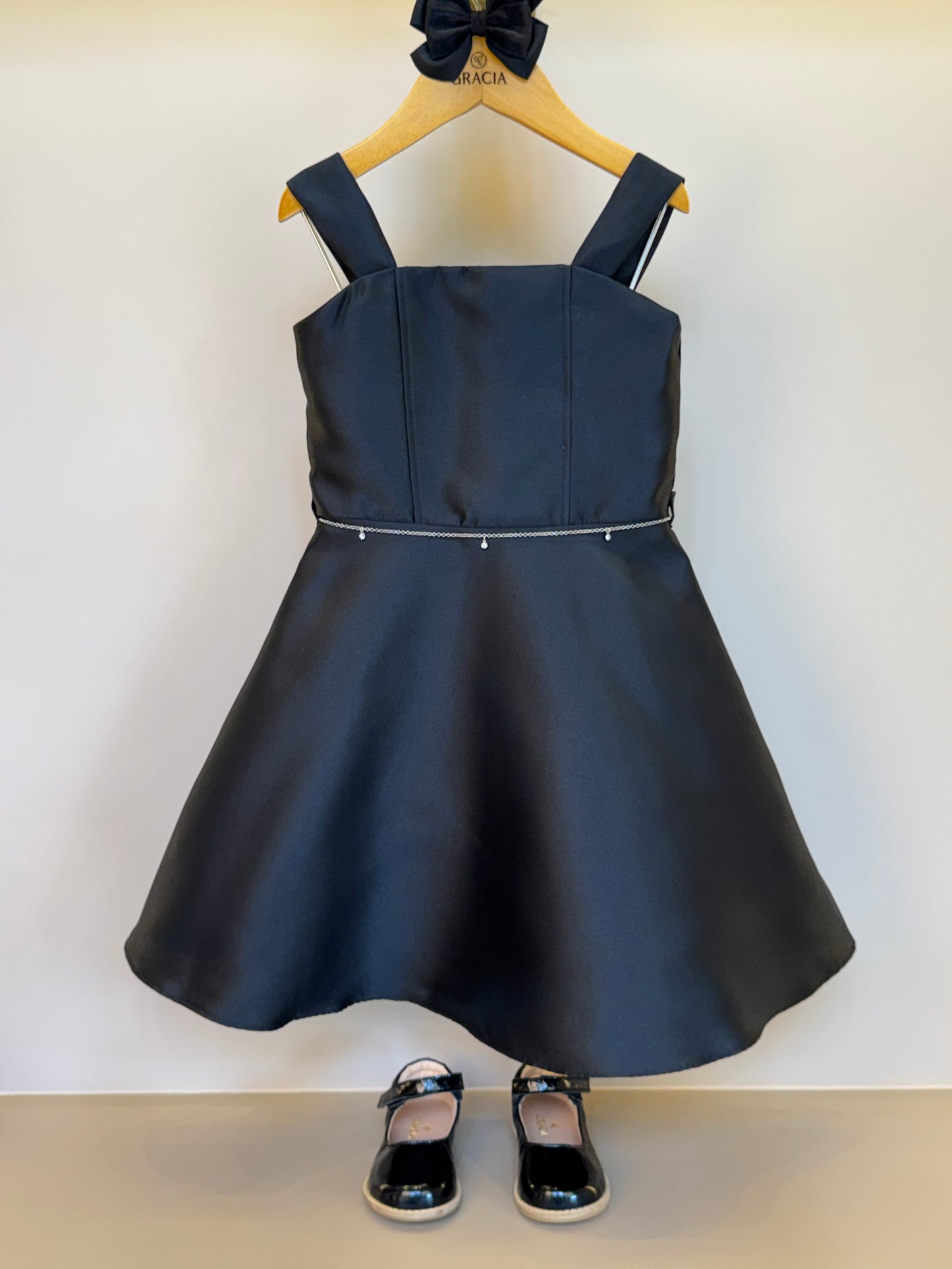 Vestido Infantil Zibeline com Cinto de Corrente - Petit Cherie