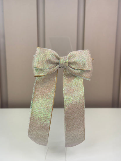 Laço Infantil Special Alongado Organza Sobreposta Dourado Tam. G - Gracia