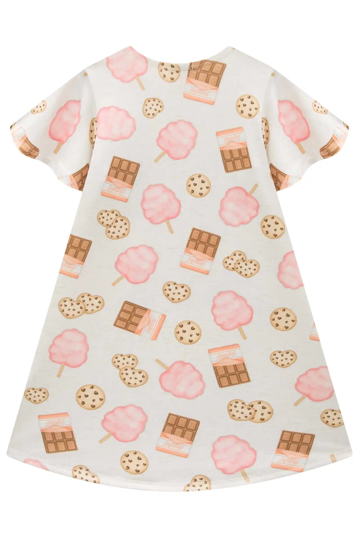 Vestido Infantil Molecotton Meus Doces Favoritos Bege Claro - Infanti