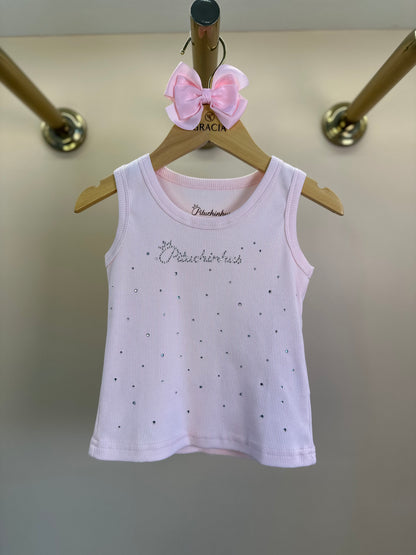Regata Infantil Cristais Rosa Gelado - Pituchinhus