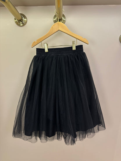 Saia-shorts Infantil Tule Lacinhos Veludo Preta - Pituchinhus