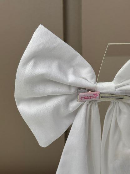 Laço Infantil Luxo Branco Bordado Nossa Senhora Aparecida - Roana