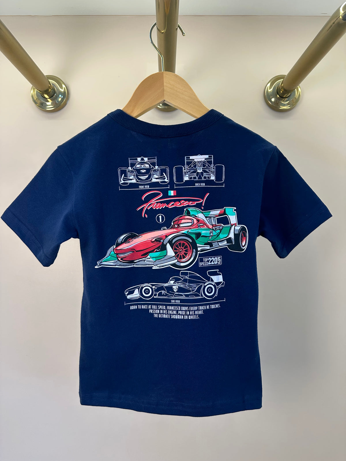 T-Shirt Infantil Francesco Estampa Racing Car - Youccie