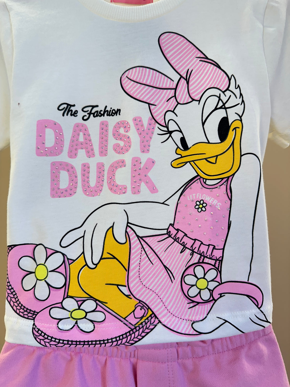 Conjunto Infantil Blusa Daisy Duck e Short Cós de Elástico - Momi