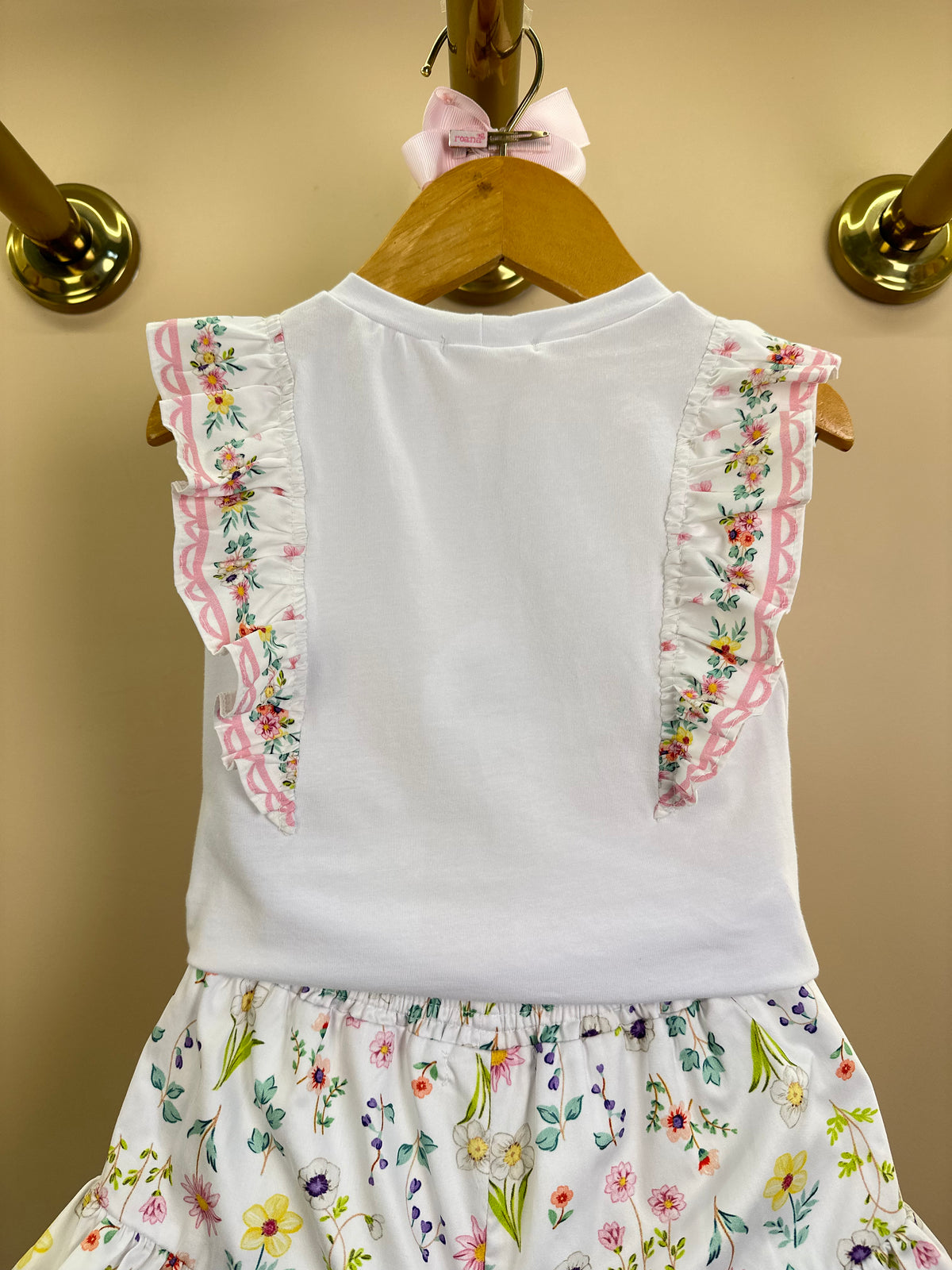 Conjunto Infantil Blusa Babadinho Florais e Shorts - Petit Cherie