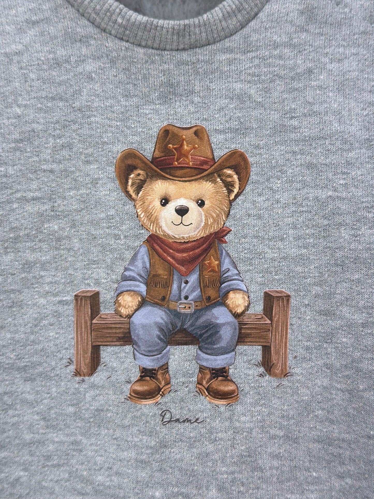Conjunto Bebê Moletom Agasalho e Calça Teddy Cowboy Cinza - Dame