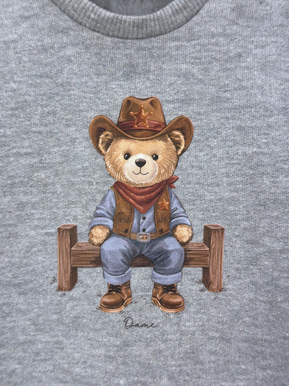Conjunto Bebê Moletom Agasalho e Calça Teddy Cowboy Cinza - Dame