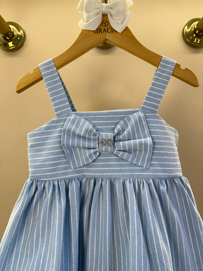 Vestido Infantil Rodado Alças Largas Saia Aplicado Na Frente