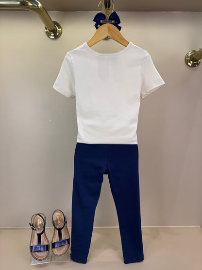 Conjunto Infantil Deisy Blusa MC e Legging Vanilla - Momi