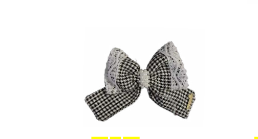 Laço Infantil Xadrez Pérolas Bordadas - Roana