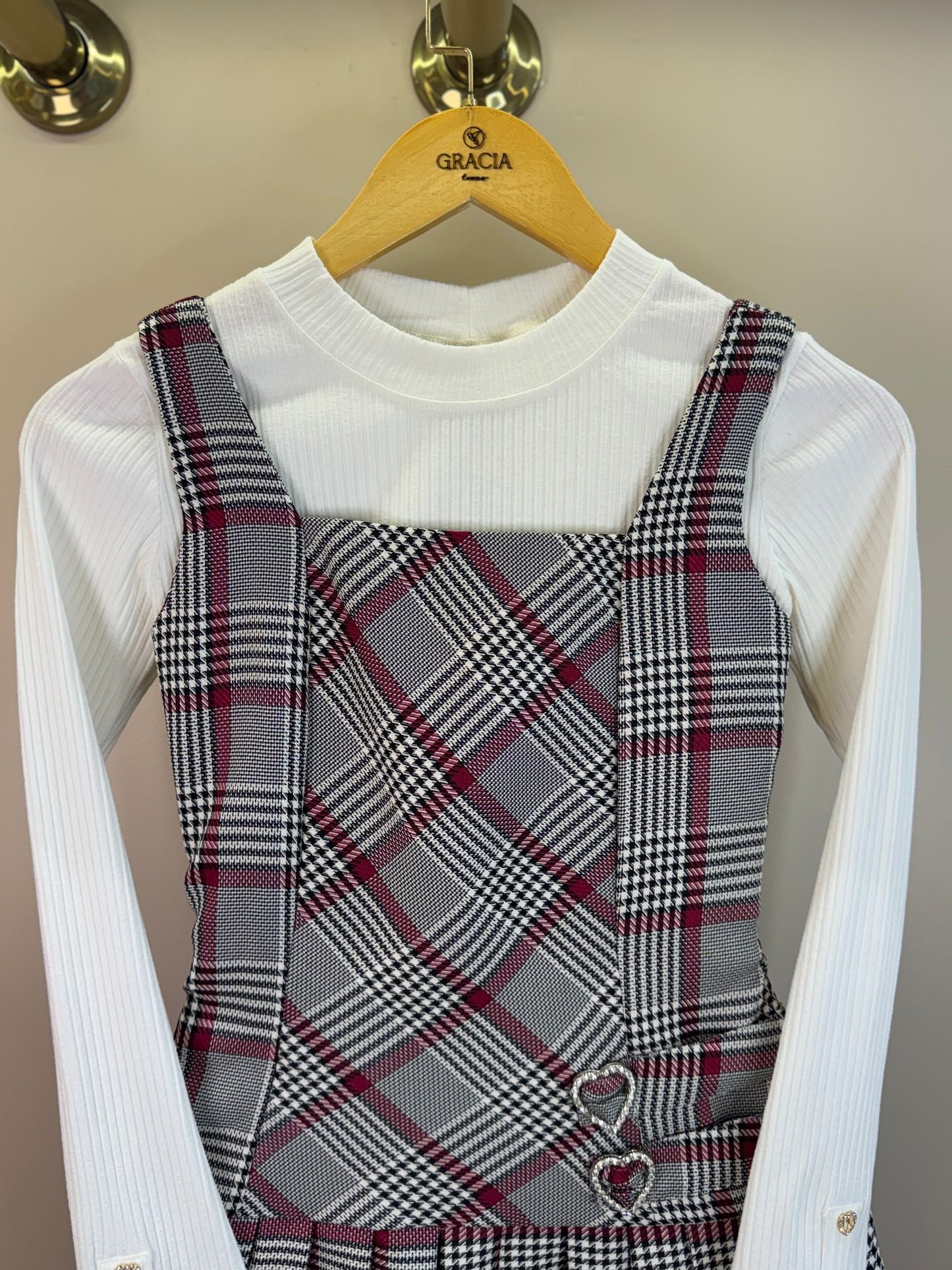 Vestido Teen Alfaiataria Com Blusa Detalhe Botões - Two In