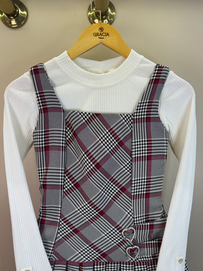 Vestido Teen Alfaiataria Com Blusa Detalhe Botões - Two In