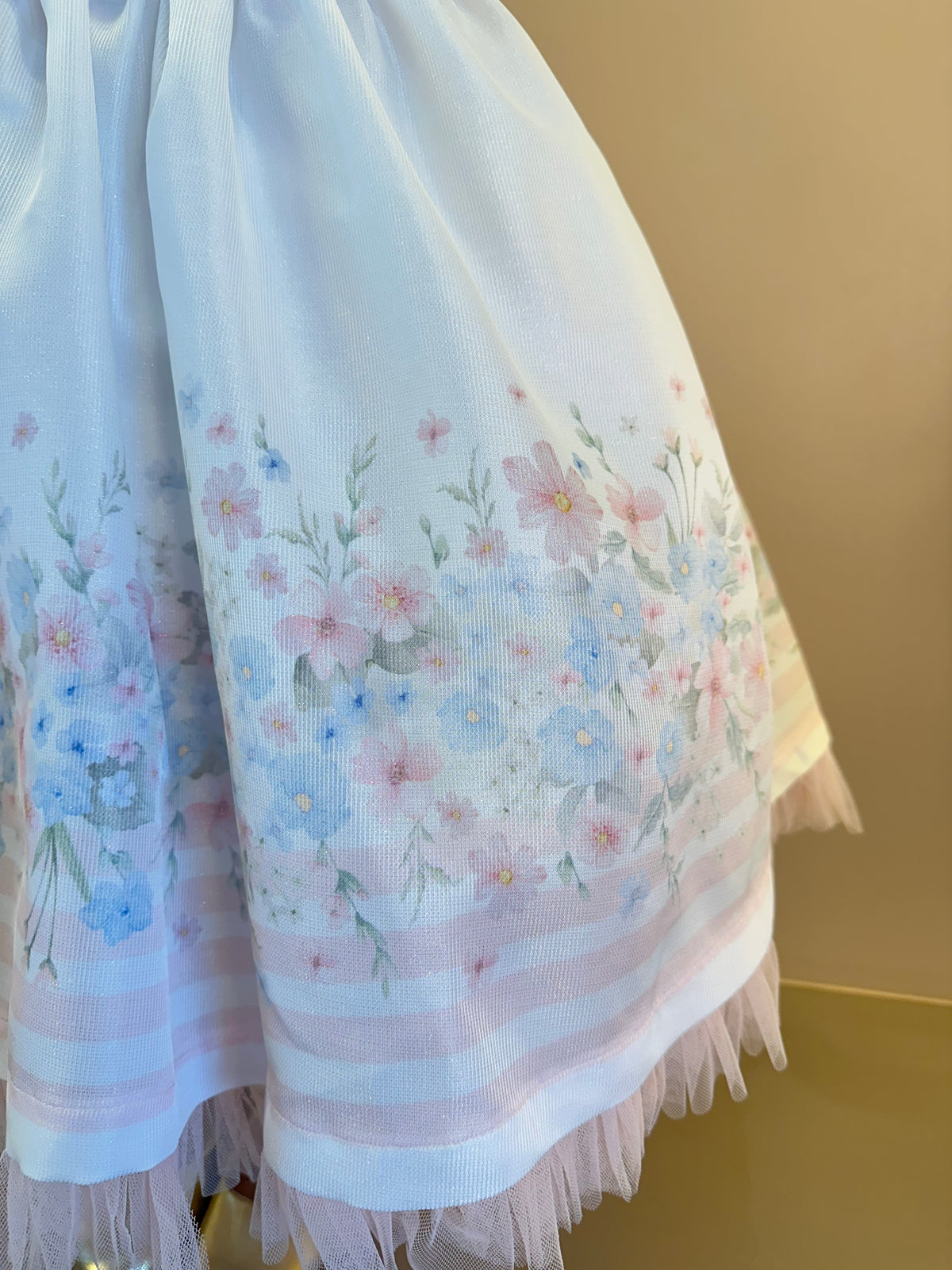 Vestido Infantil Floral com Laços nos Ombros - Petit Cherie