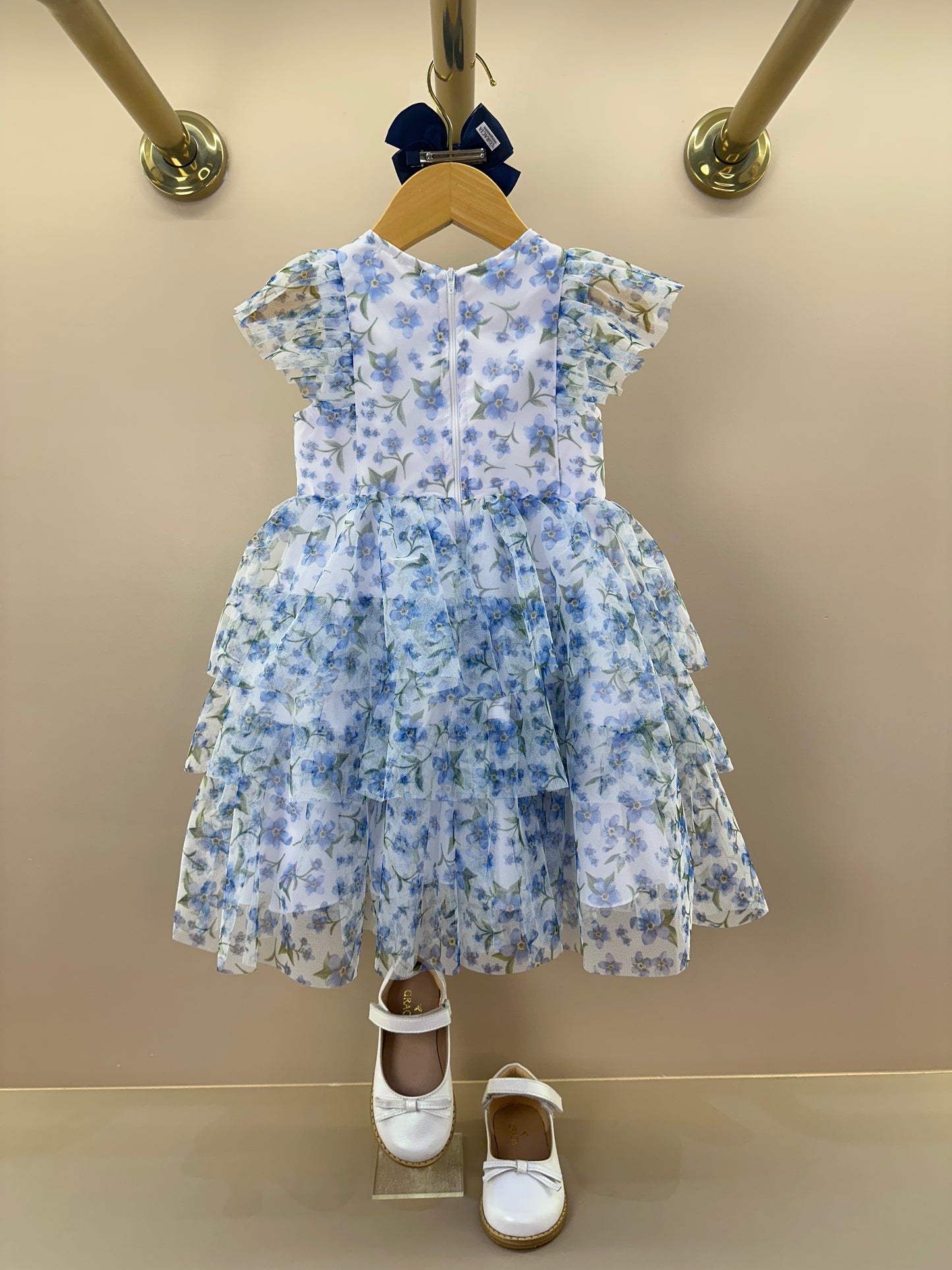 Vestido Infantil Festa Estampa Floral no Tule - Luluzinha