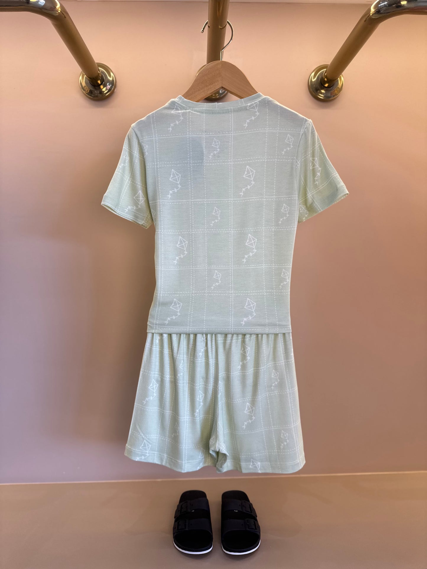Pijama Infantil Comfy Blusa MC e Shorts Green Forest - Conforteca