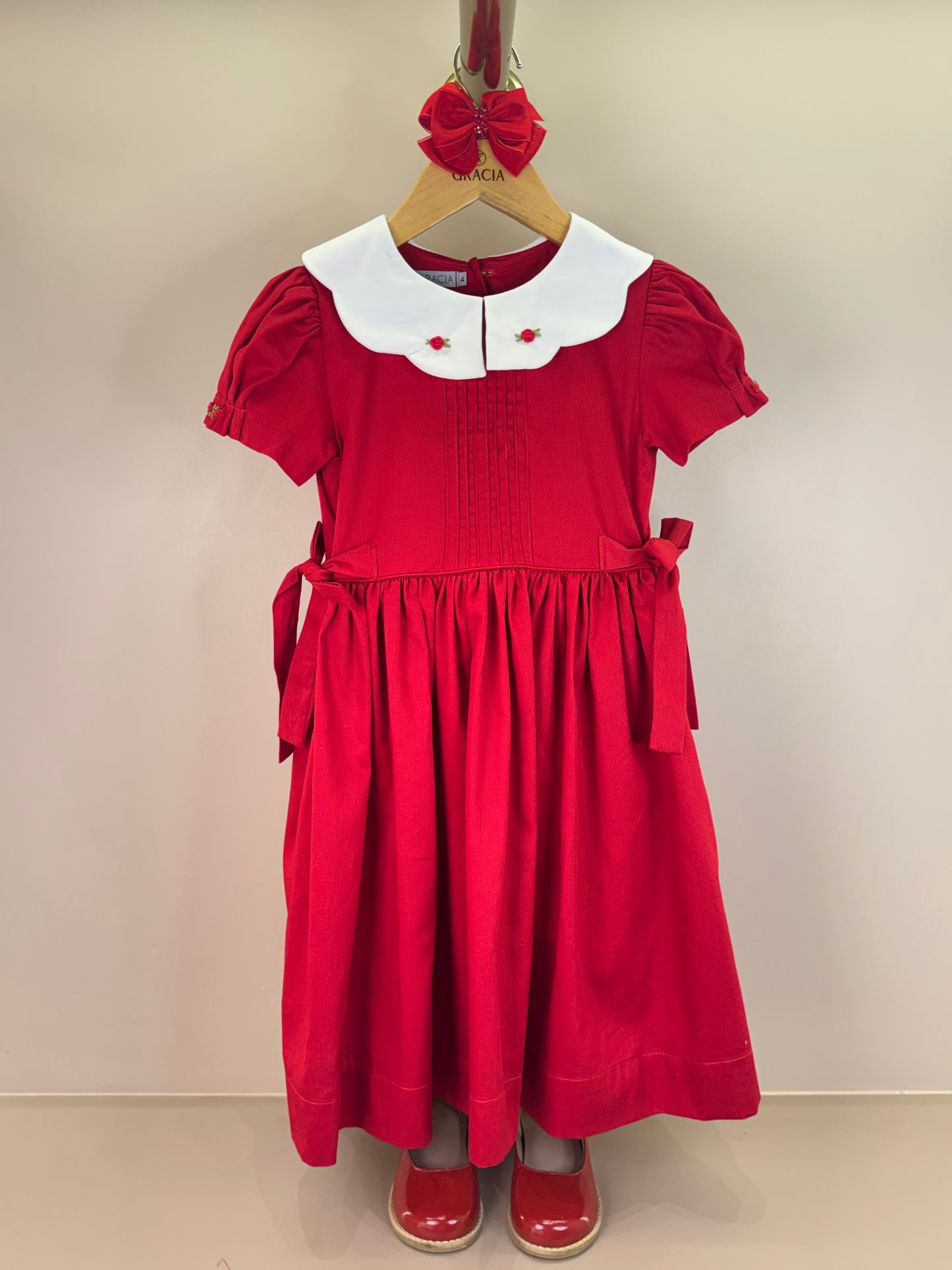 Vestido Infantil Clássico Algodão Princesa Leia Vermelho - Gracia