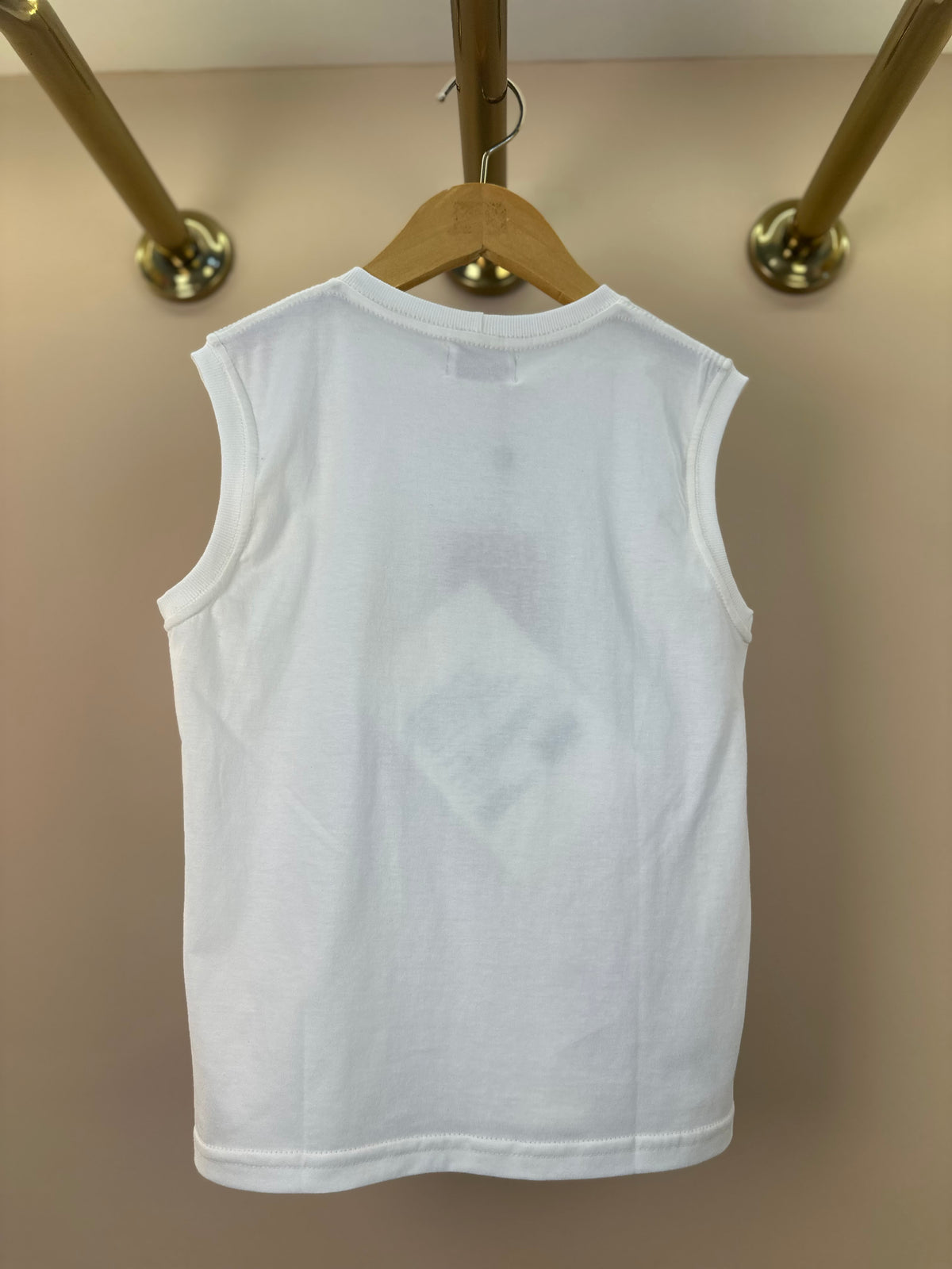 Regata Infantil Algodão Teddy Praia Off White - Dame