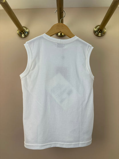 Regata Infantil Algodão Teddy Praia Off White - Dame