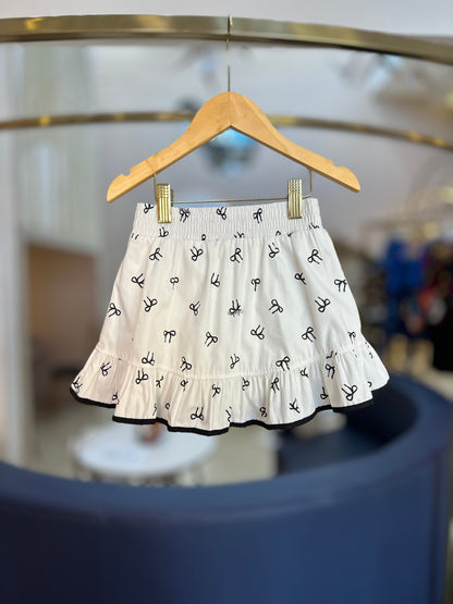 Conjunto Infantil Blusa Laço Bordado e Saia-shorts Lacinhos - Pituchinhus