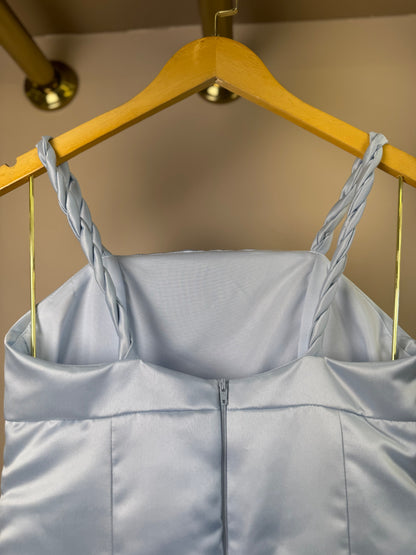 Vestido Teen Azul Claro com Alças Finas - Vanilla Cream