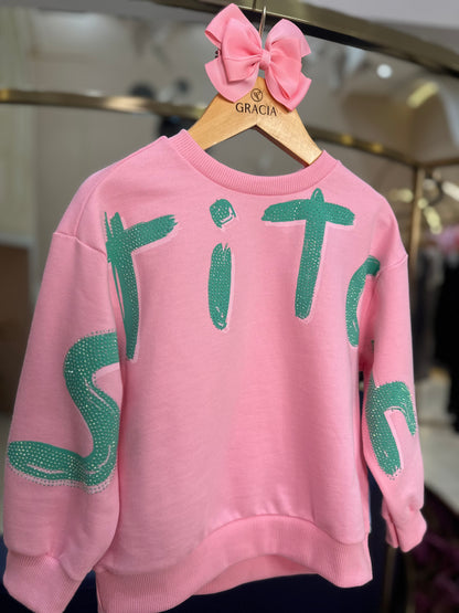 Casaco de Moletom Infantil Stitch Blossom - Animê