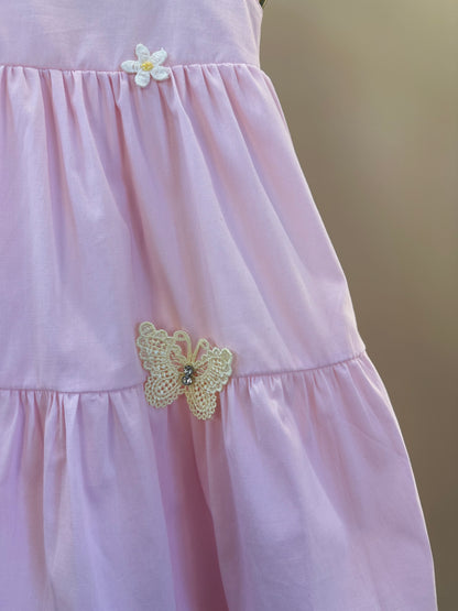 Vestido Infantil Borboletas e Rosas - Gabriela Aquarela