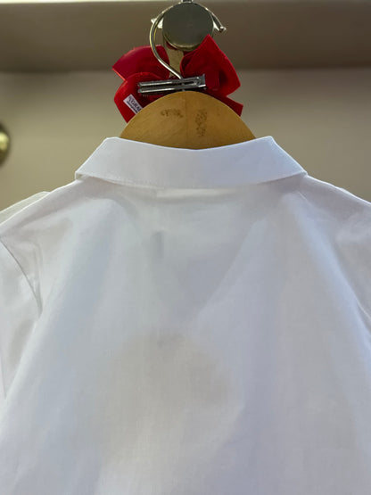 Conjunto Infantil Camisa Conceito Borboleta Off White e Shorts-saia Conceito Tweed Xadrez Vermelho - Animê