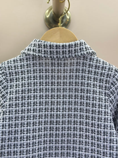 Jaqueta Infantil Laços Tweed Preto - Momi Mini