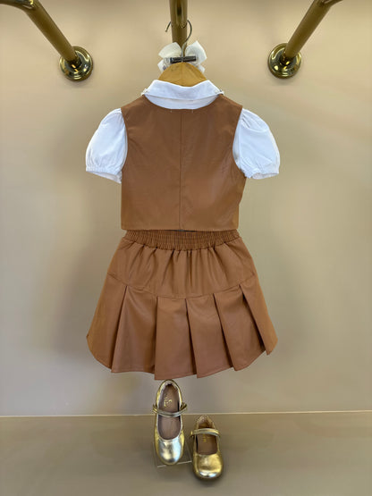 Camisa Infantil Algodão Gola Cristais Branca - Gabriela Aquarela