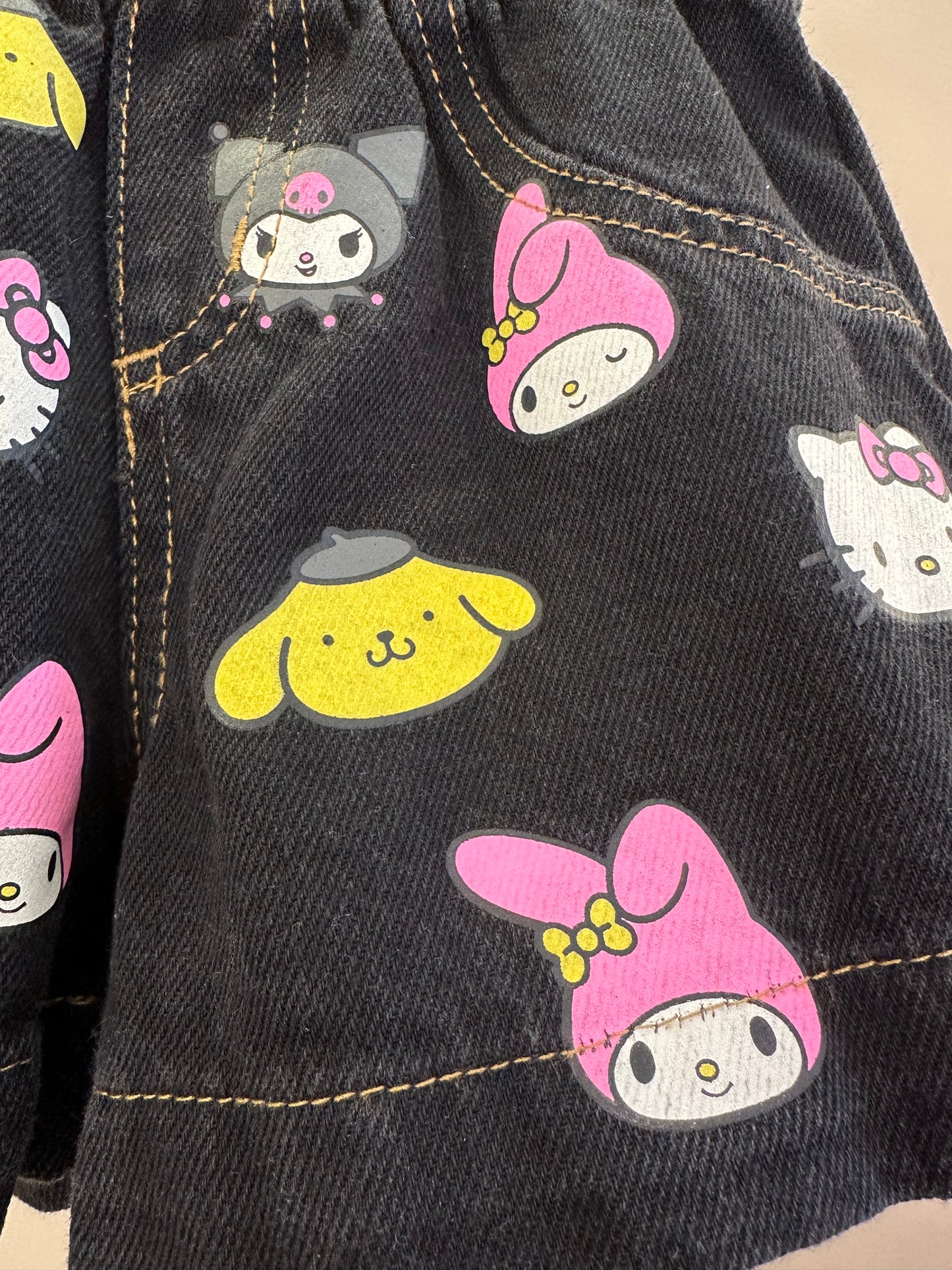 Shorts-Saia Infantil Jeans Hello Kitty and Friends - Momi