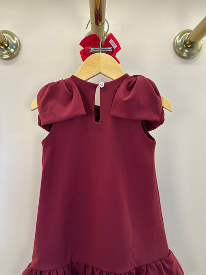 Vestido Infantil Jumper Algodão Manga Laço Vermelho - Beabá
