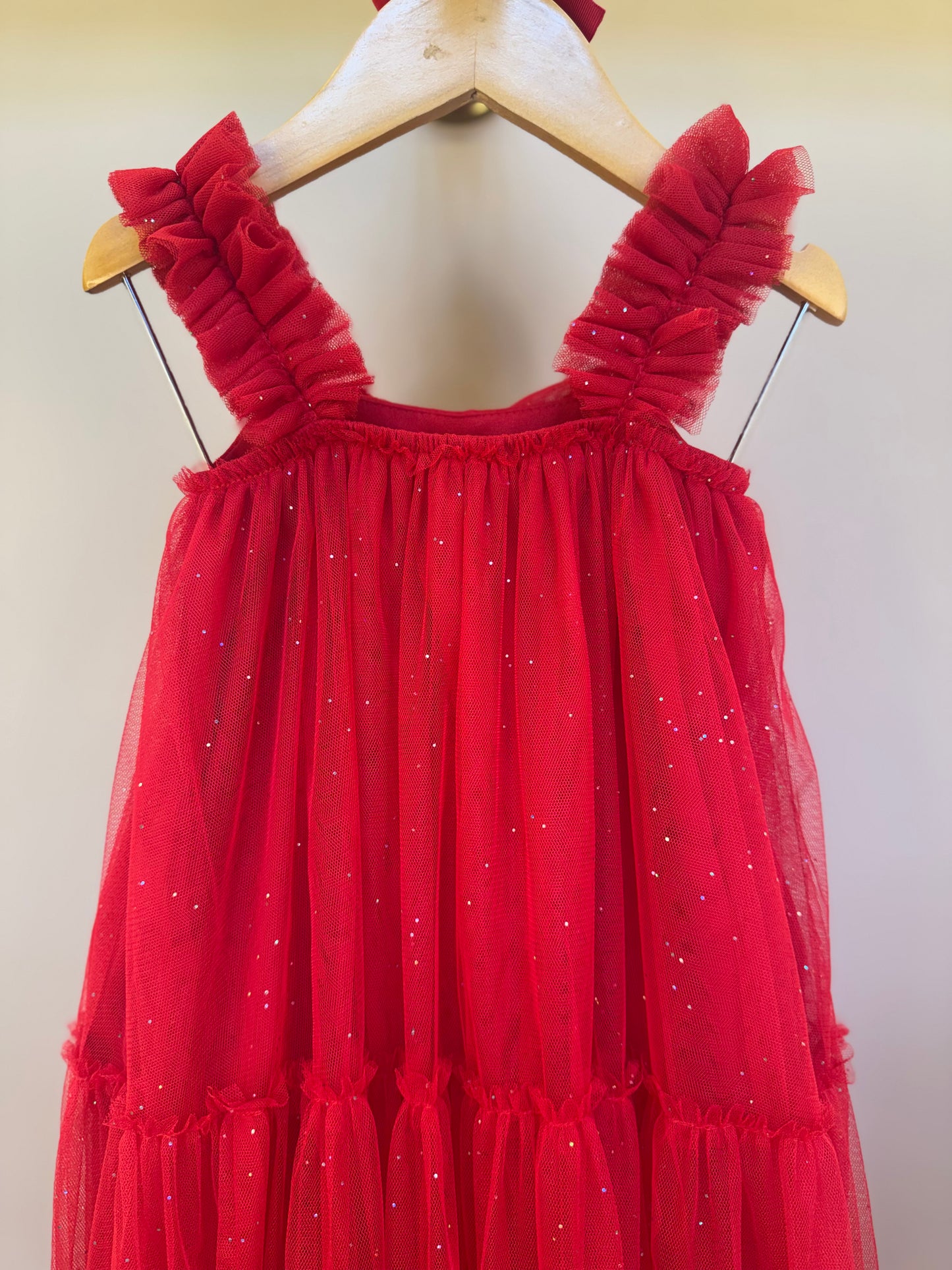Vestido Infantil Tule Glitter e Laço Festa - Petit Cherie
